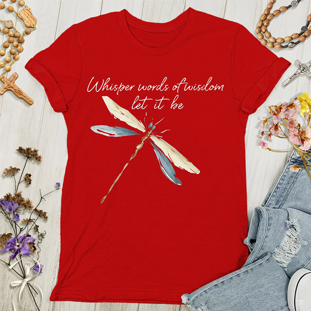 Christianartworkshop Sussurra parole di saggezza Lascia che sia Libellula Maglietta da donna - Rosso - 4XL - image 8