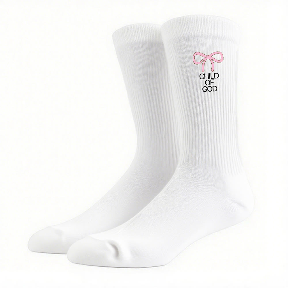 Calzini Bambino di Dio con fiocco rosa di Christianartworkshop : cammina con grazia nella fede - image 9