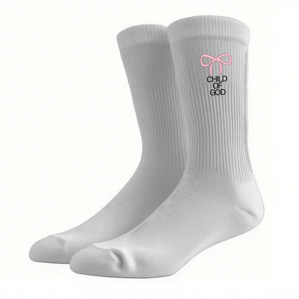 Calzini Bambino di Dio con fiocco rosa di Christianartworkshop : cammina con grazia nella fede - Grigio - Donne (EU 36-39/US 8.5-9) - image 11