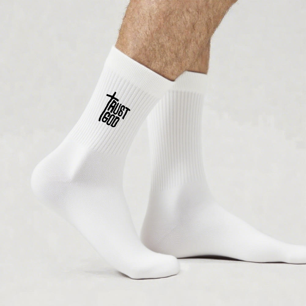 Calzini Christianartworkshop con motivo a croce "Trust God Faith Crew": cammina coraggiosamente con Cristo - image 7