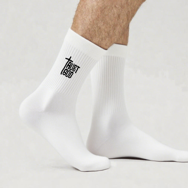 Calzini Christianartworkshop con motivo a croce "Trust God Faith Crew": cammina coraggiosamente con Cristo - image 7