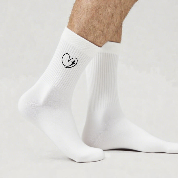 Calzini con cuore e croce ispirati alla fede Christianartworkshop : un dolce promemoria dell'amore di Dio - Bianco - Uomini (EU 40-44/US 7.5-11) - image 2