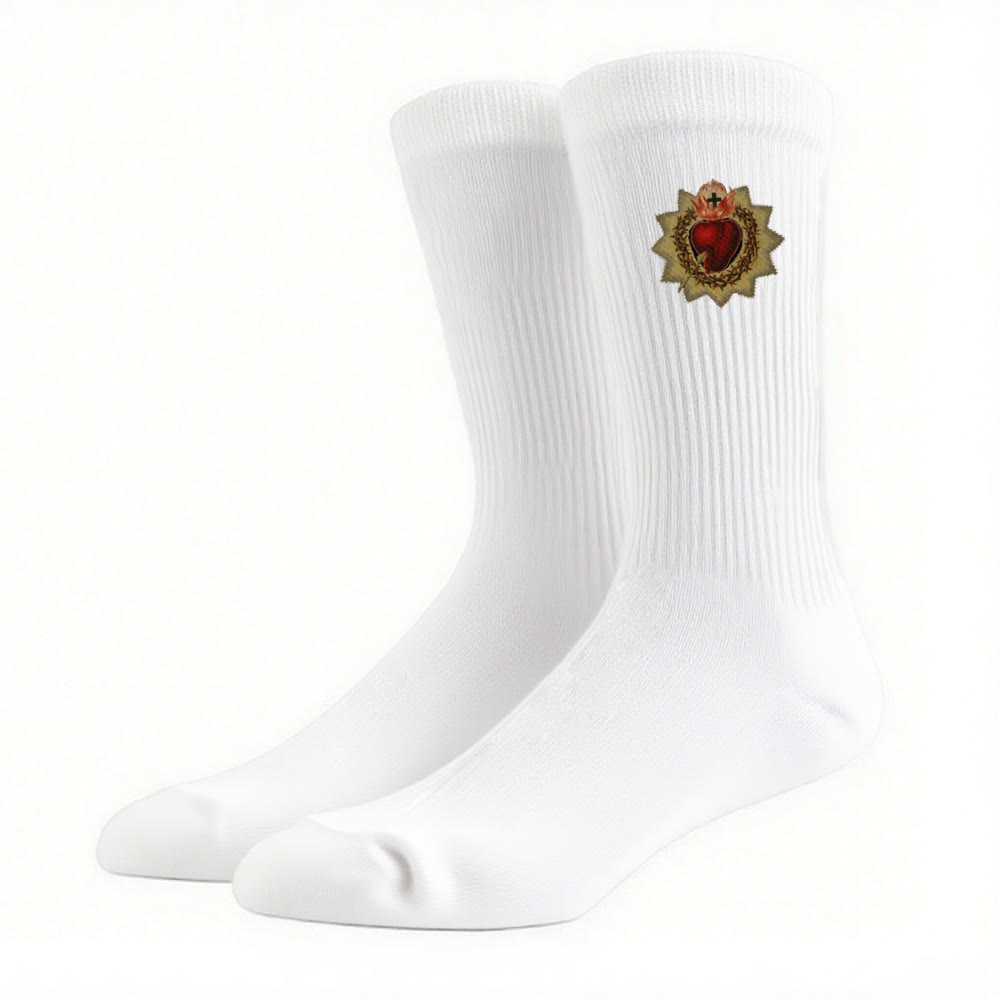 Calzini da uomo Christianartworkshop Divine Love Sacred Heart of Jesus: Walk in Devotion - image 9