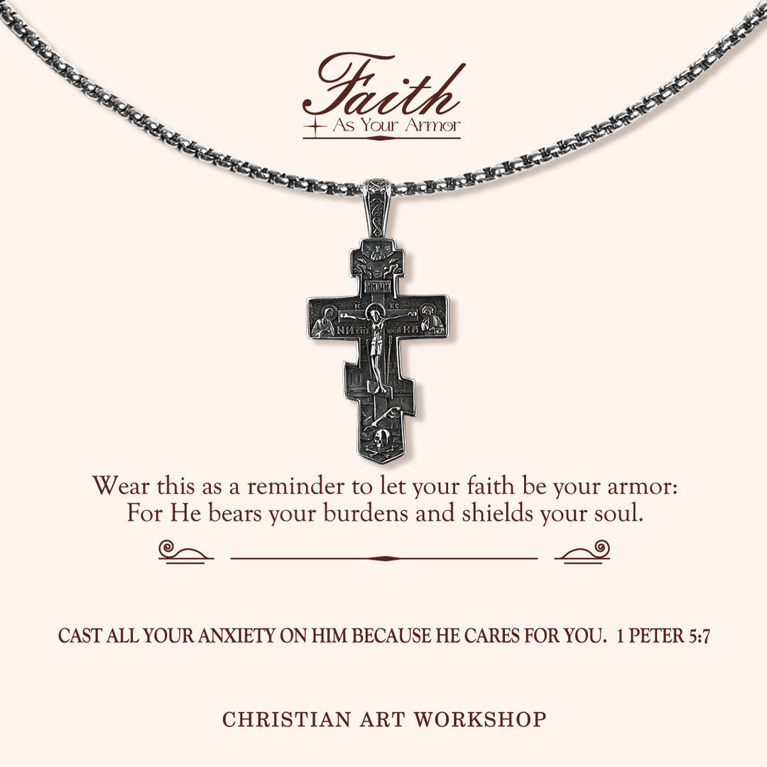Christianartworkshop LA FEDE COME ARMATURA: Collana con crocifisso ortodosso di Gesù - LA FEDE COME ARMATURA - image 0