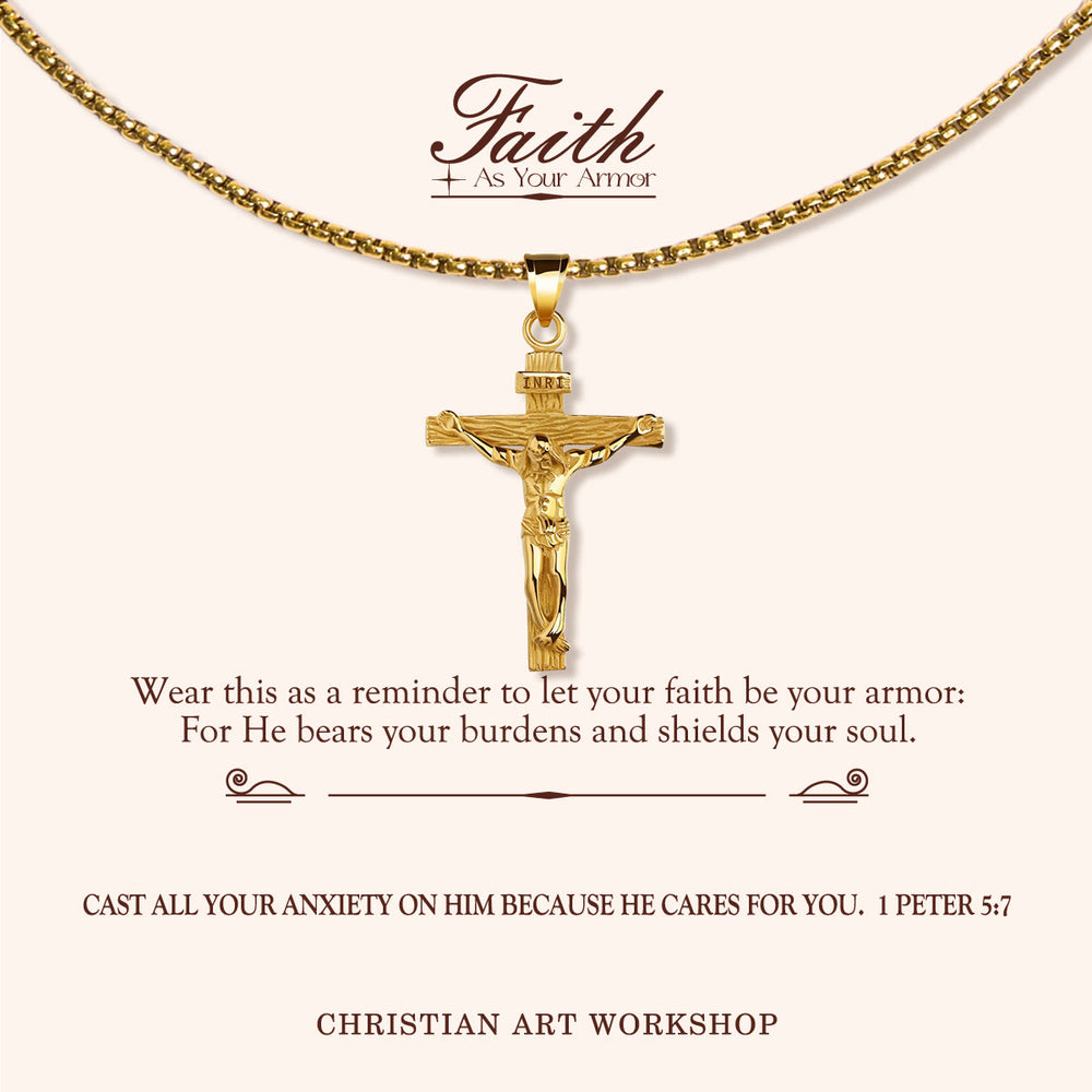 Christianartworkshop LA FEDE COME ARMATURA: Collana con ciondolo a forma di crocifisso  - LA FEDE COME ARMATURA-2 - image 1
