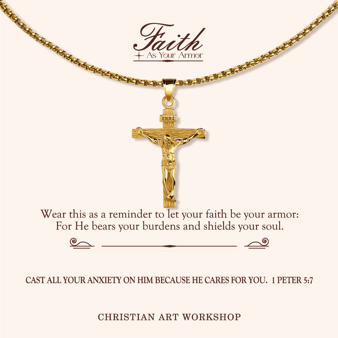 Christianartworkshop LA FEDE COME ARMATURA: Collana con ciondolo a forma di crocifisso  - LA FEDE COME ARMATURA-2 - image 1