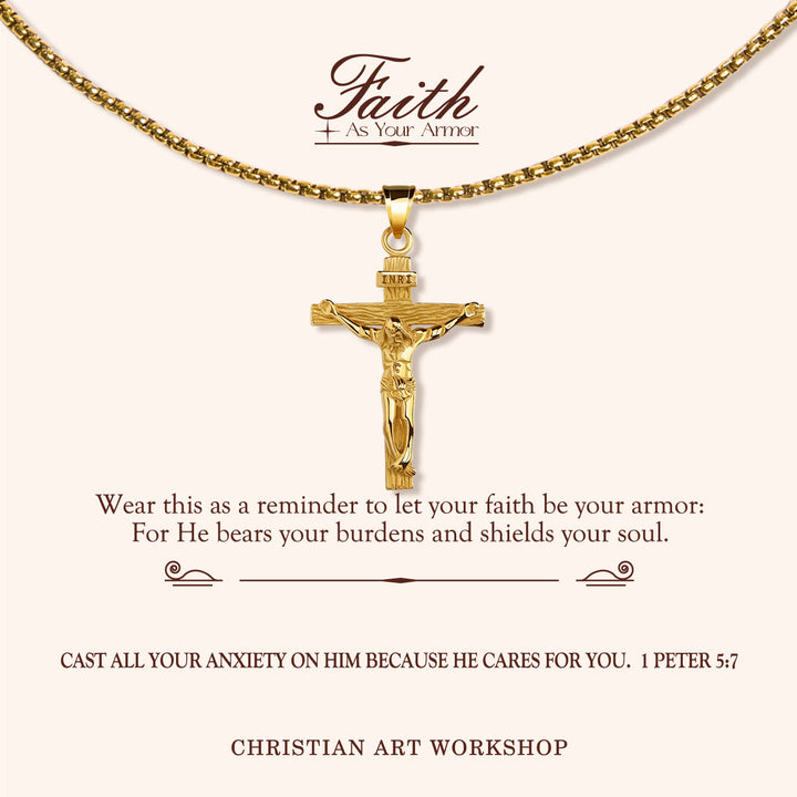 Christianartworkshop LA FEDE COME ARMATURA: Collana con ciondolo a forma di crocifisso  - LA FEDE COME ARMATURA-2 - image 1