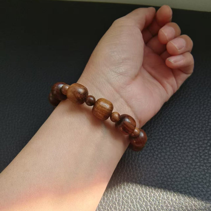 Christianartworkshop Bracciale della fede in legno marrone in stile classico con crocifisso INRI - image 1