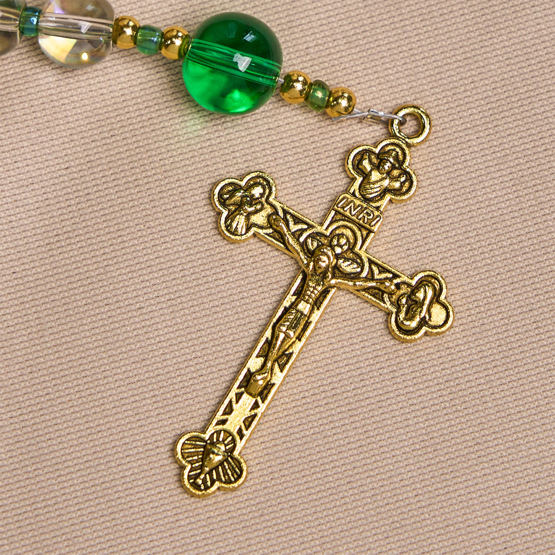 Christianartworkshop Elegante rosario bianco e verde trasparente con la Madonna di Guadalupe - image 7