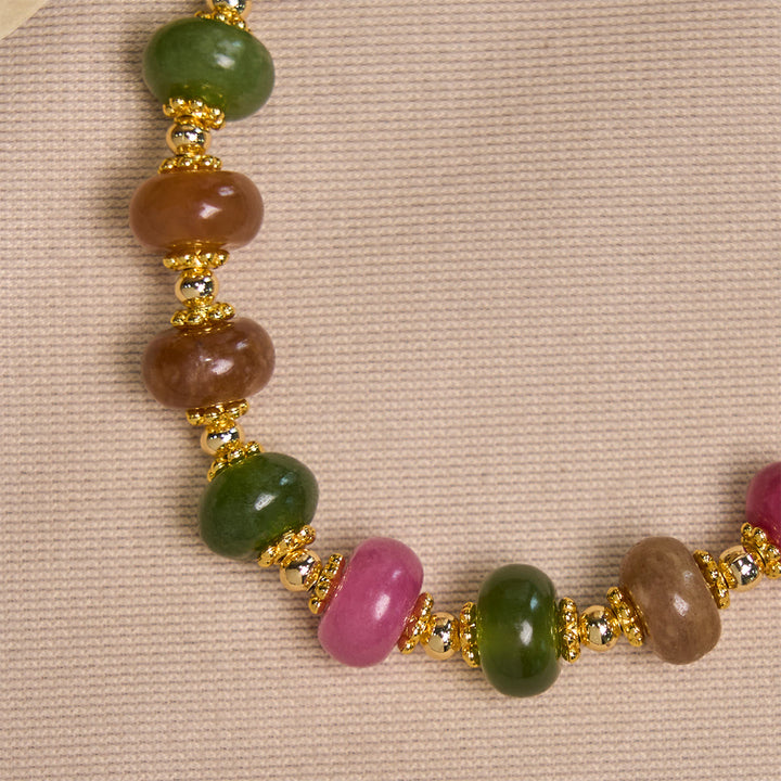 Braccialetto di perle di abaco in tormalina Christianartworkshop con croce e medaglia miracolosa - image 5