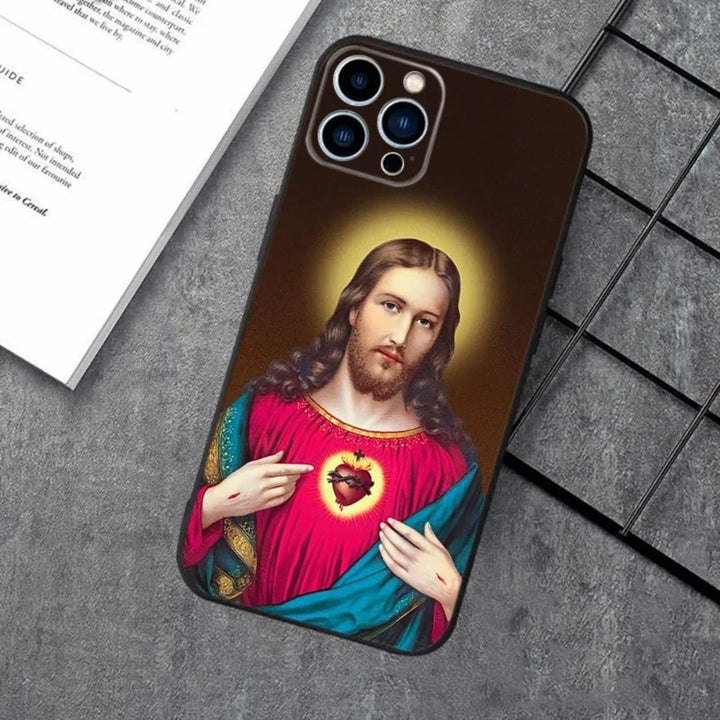 Christianartworkshop Custodia per telefono Holy Jesus Classic Art: Design sacro e pace - Sacro Cuore Rosso - 15+ - image 6