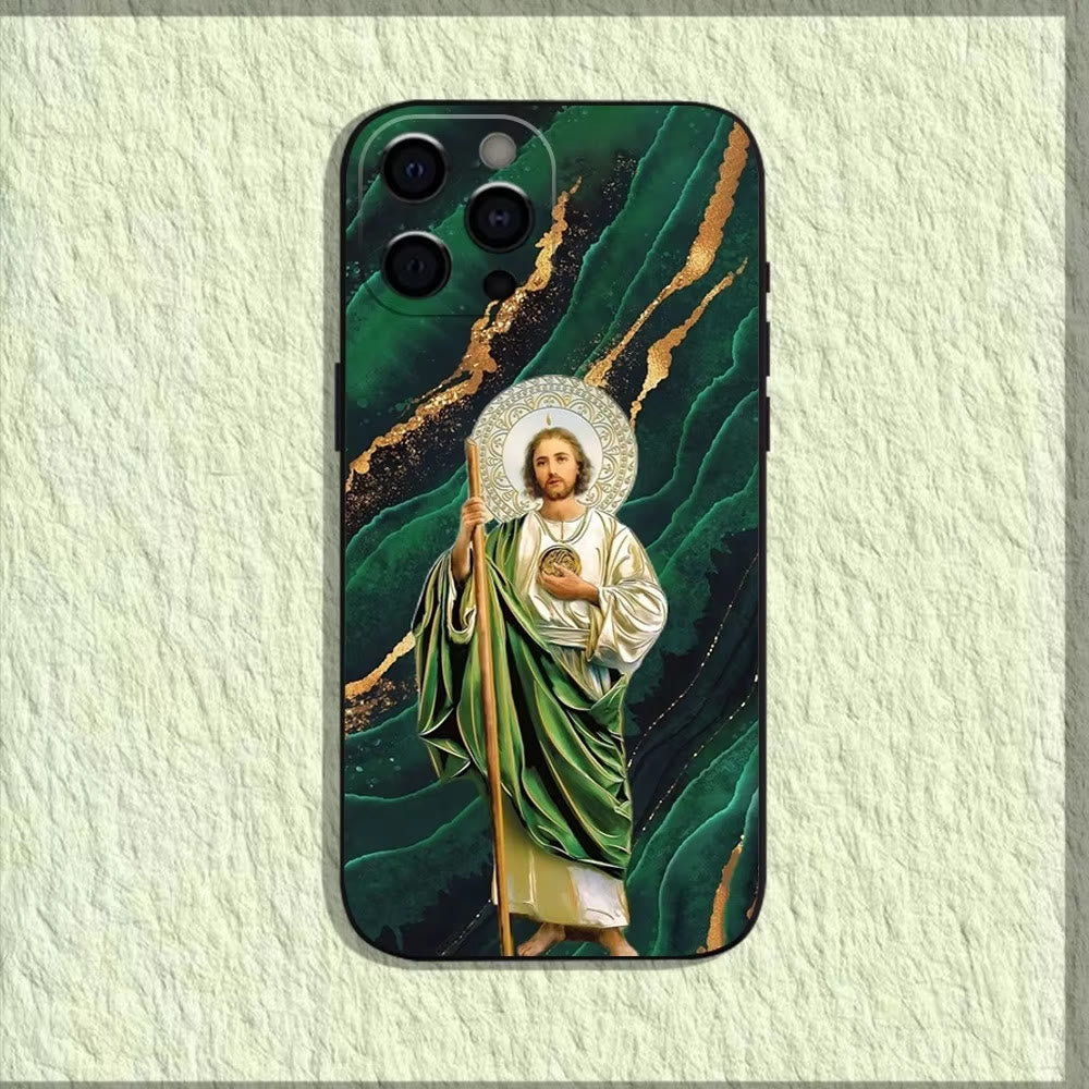 Custodia per telefono con immagine sacra di Gesù Santo Christianartworkshop : un simbolo di fede e protezione - Spirito di Smeraldo - 15+ - image 7