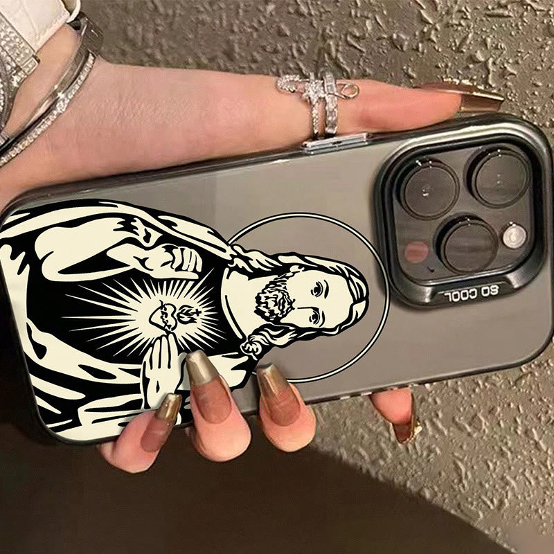 Custodia per telefono Sacro Cuore di Gesù con Aura Sacra Christianartworkshop : un tocco retrò di spiritualità - image 4