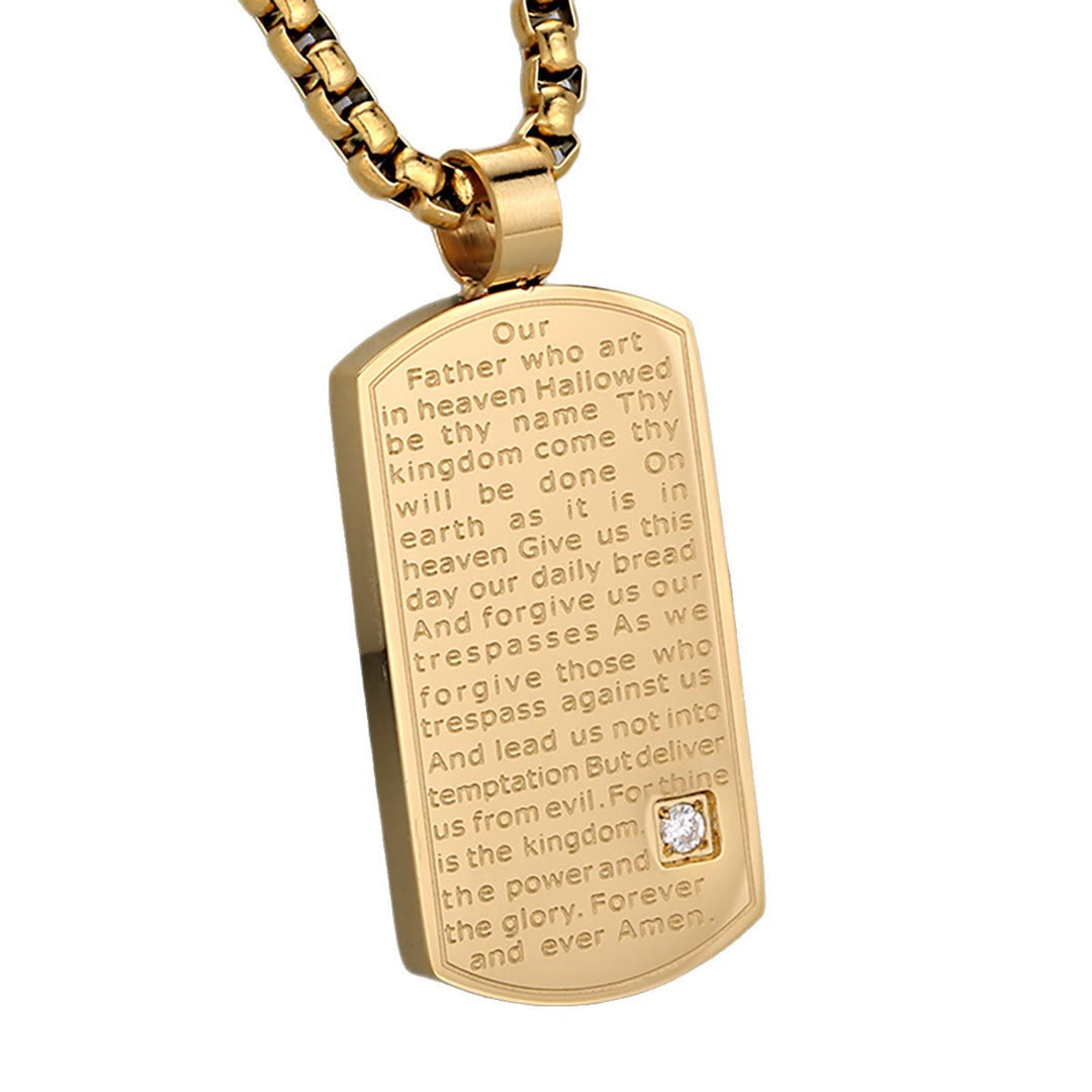 Collana rettangolare con preghiera del Padre Nostro a tre colori Christianartworkshop che esprime fede e speranza - image 4
