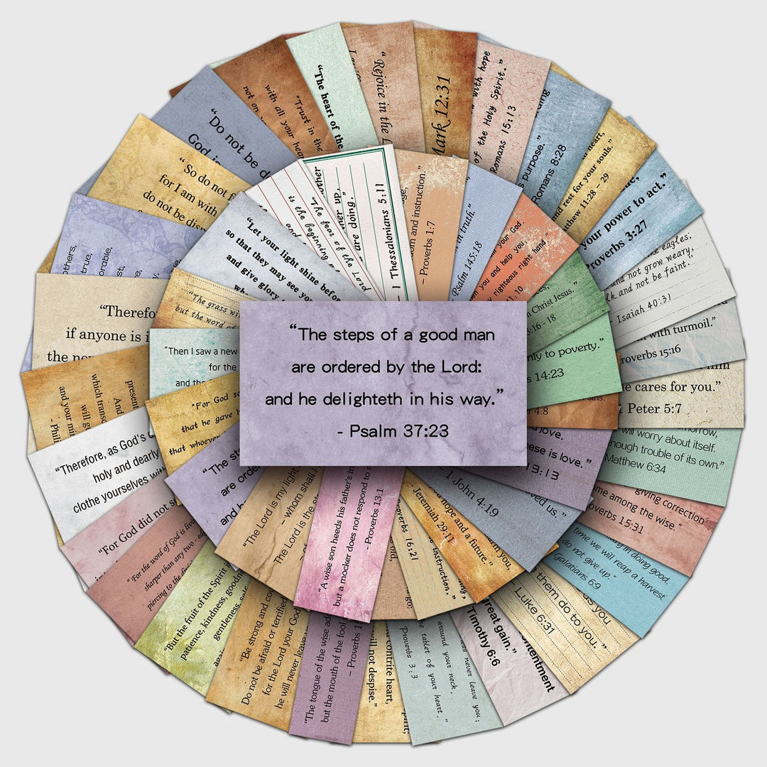 Christianartworkshop - Biglietti tascabili con versetti della Bibbia d'epoca per devozione personale o come regalo - 50 pezzi - image 0