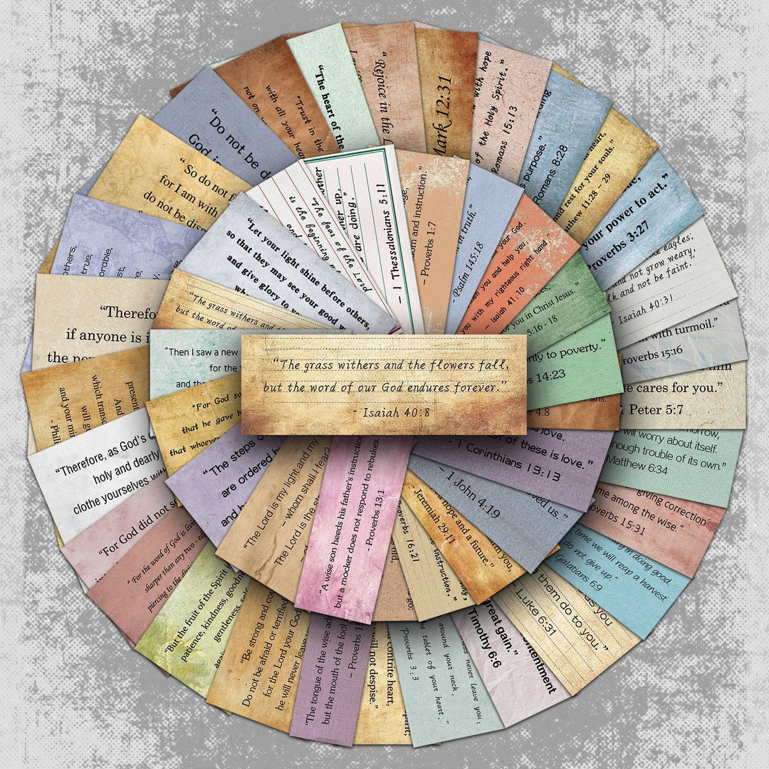 Christianartworkshop Confezione di adesivi vintage con versetti biblici quotidiani per fai da te, regali e diari - 50 pezzi - image 0
