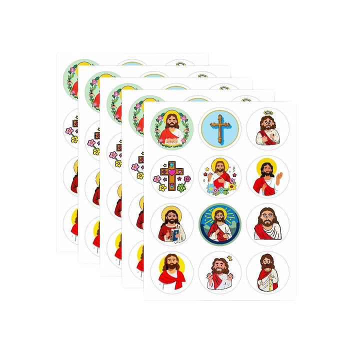 Christianartworkshop Adesivi rotondi "Gesù ti ama": 12 stili fedeli per condividere l'amore di Dio - image 5