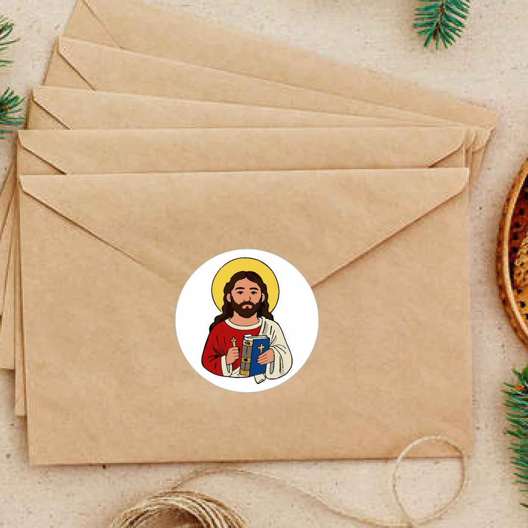 Christianartworkshop Adesivi rotondi "Gesù ti ama": 12 stili fedeli per condividere l'amore di Dio - image 3