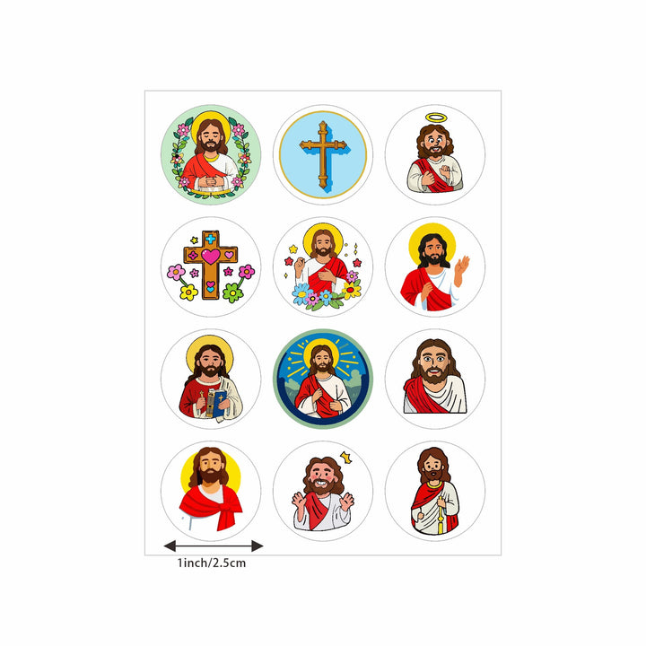 Christianartworkshop Adesivi rotondi "Gesù ti ama": 12 stili fedeli per condividere l'amore di Dio - image 6