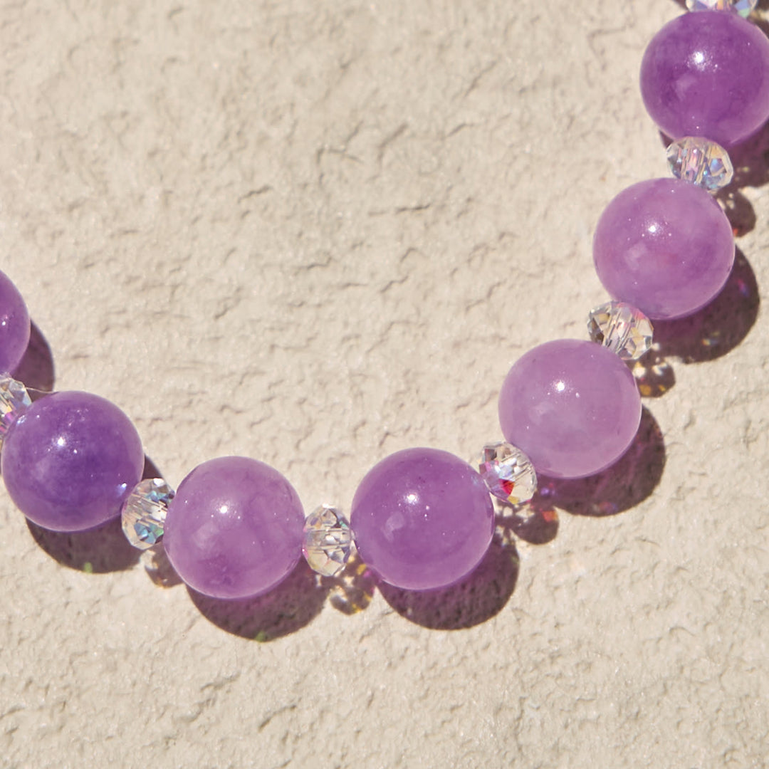 Braccialetti devozionali fatti a mano con perline viola e crocifisso scintillante Christianartworkshop - image 5