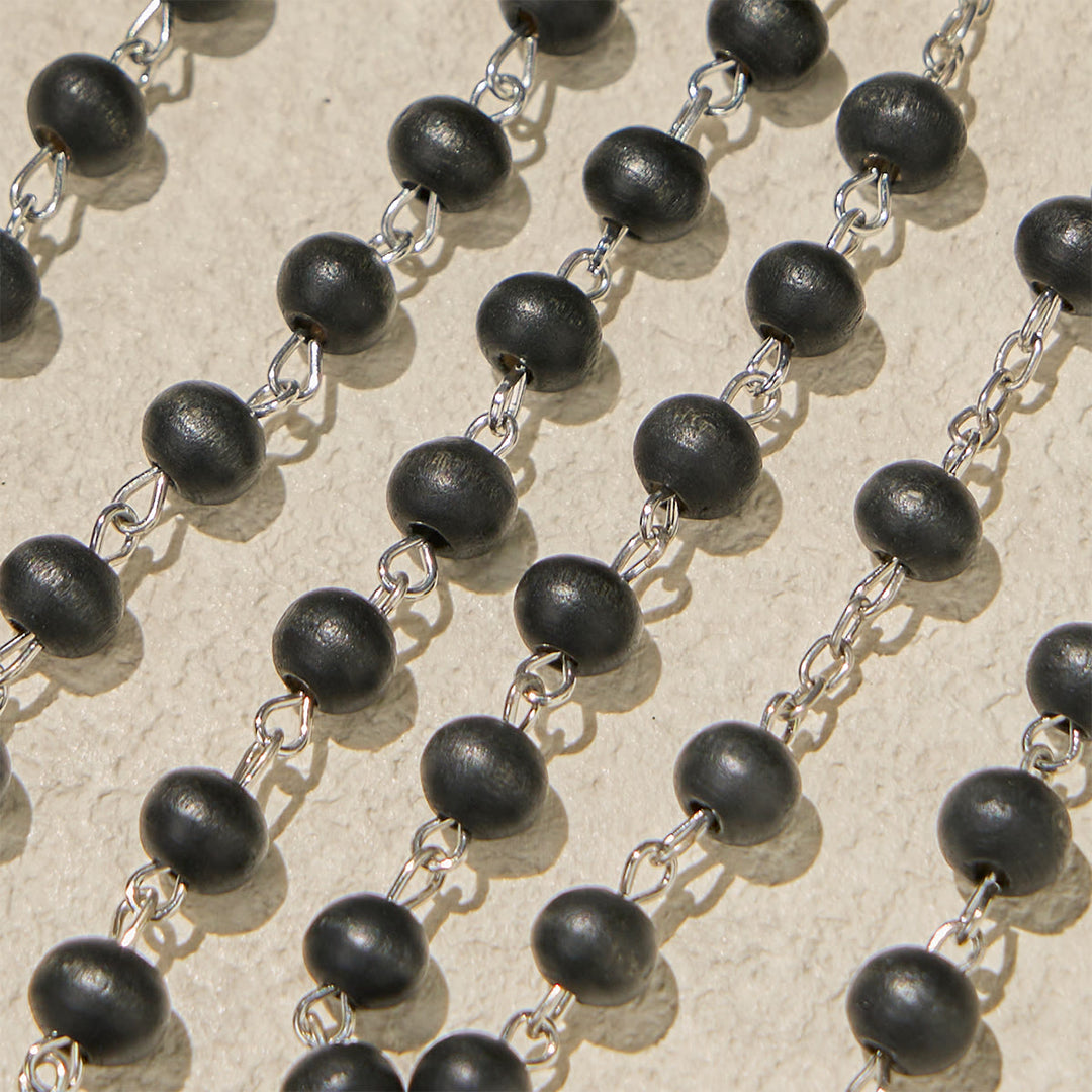 Rosario di preghiera in legno nero con crocifisso e scatola regalo religiosa della Divina Misericordia Christianartworkshop - image 4