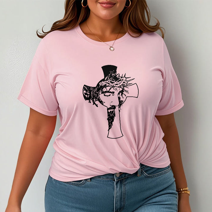 Christianartworkshop Maglietta unisex con design moderno di corona di spine e croce - image 14