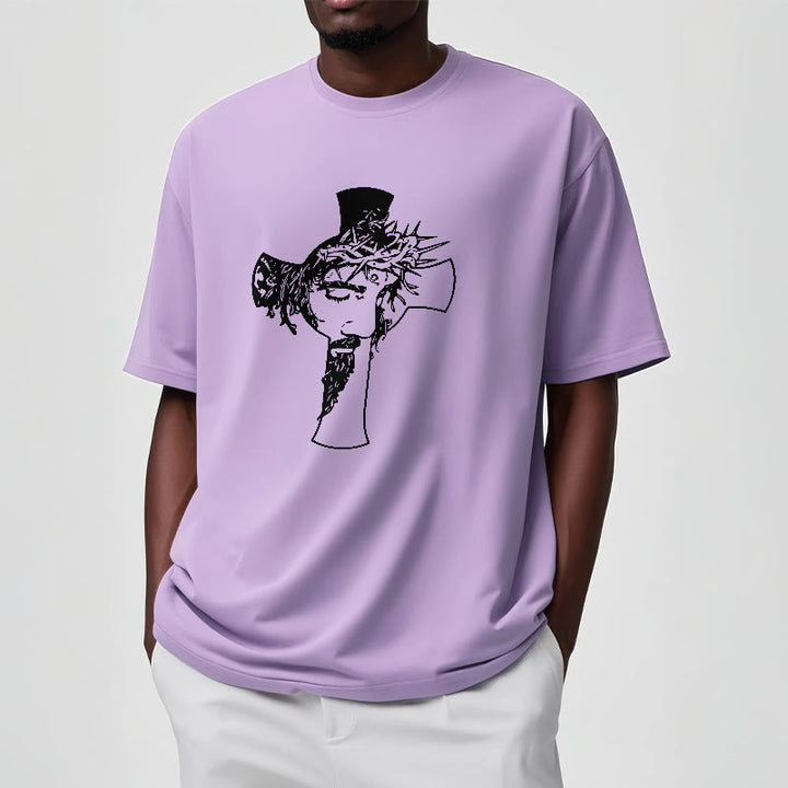 Christianartworkshop Maglietta unisex con design moderno di corona di spine e croce - image 18