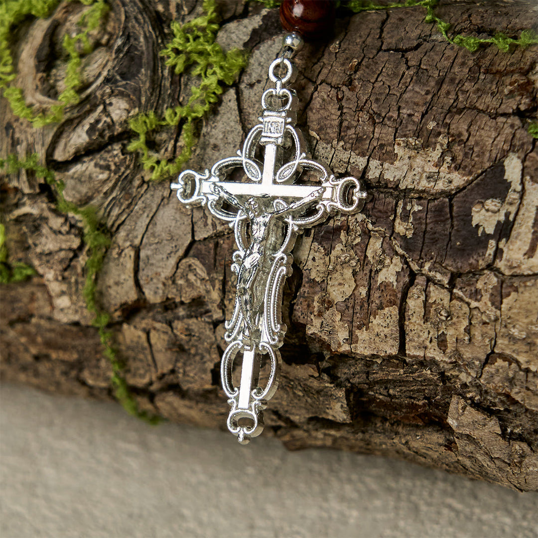 Rosario con perline d'uva verdi e viola Christianartworkshop ispirato a Cristo, la vera vite - image 9