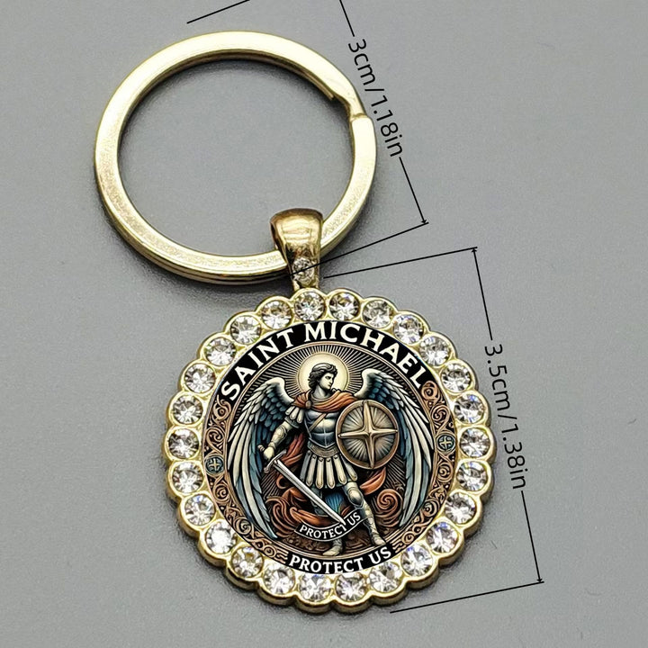 Christianartworkshop Portachiavi con angelo custode San Michele che porta forza e guida spirituale - image 4