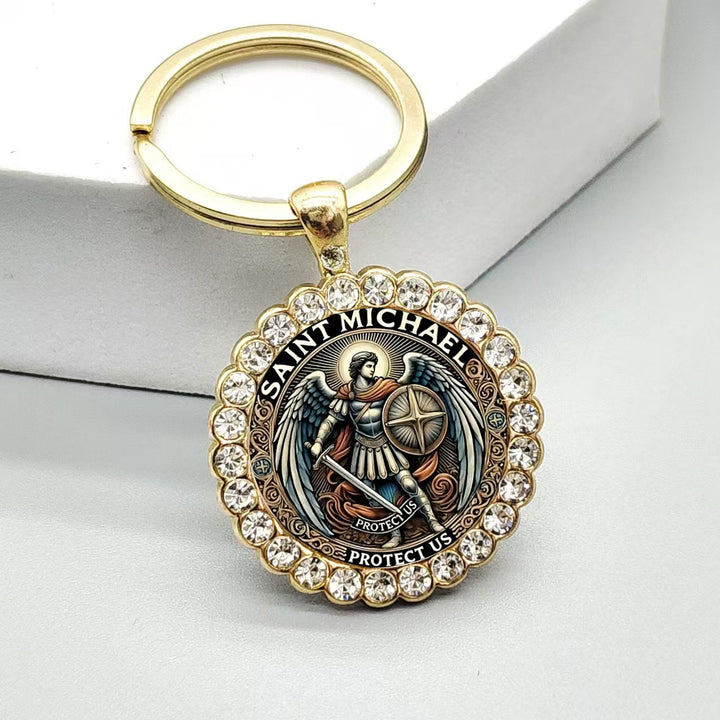 Christianartworkshop Portachiavi con angelo custode San Michele che porta forza e guida spirituale - image 2