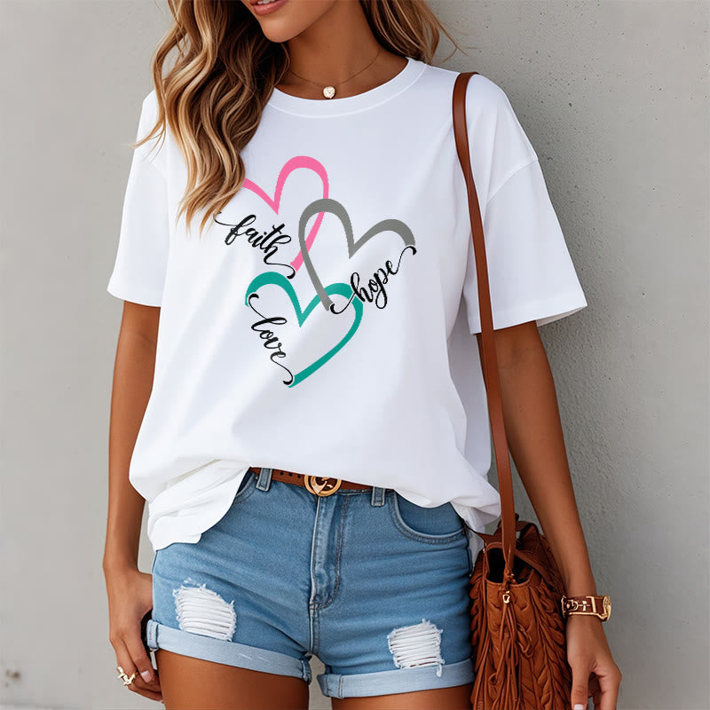 Christianartworkshop Fede Speranza Amore Cuore Cristiano Design T-shirt unisex per credenti - image 1