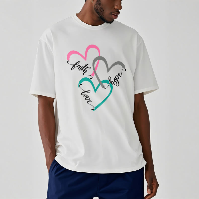 Christianartworkshop Fede Speranza Amore Cuore Cristiano Design T-shirt unisex per credenti - image 2
