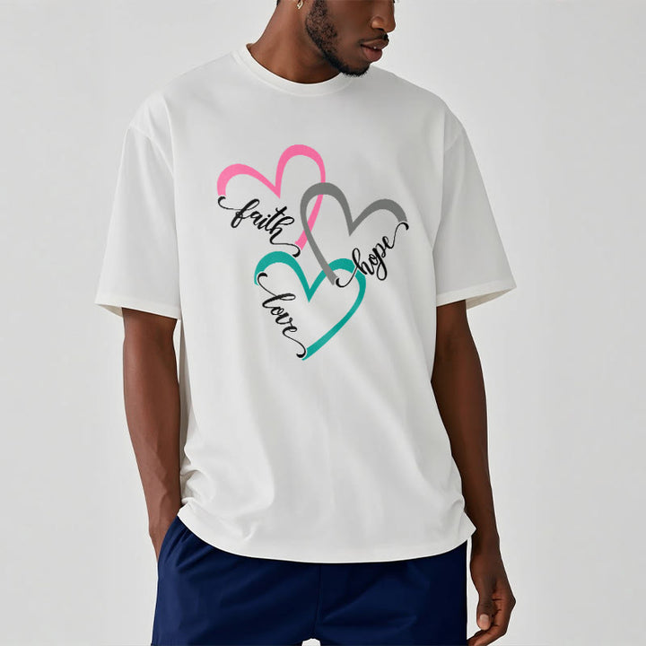 Christianartworkshop Fede Speranza Amore Cuore Cristiano Design T-shirt unisex per credenti - image 2
