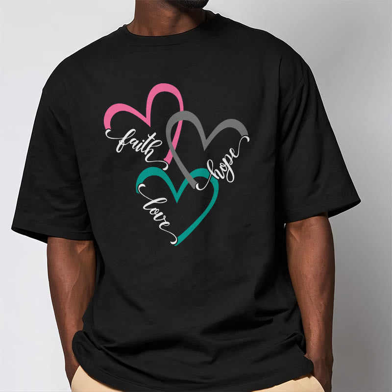 Christianartworkshop Fede Speranza Amore Cuore Cristiano Design T-shirt unisex per credenti - image 4
