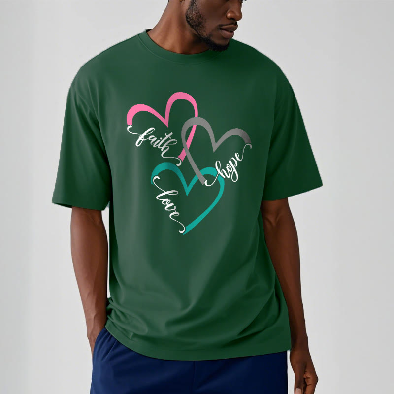 Christianartworkshop Fede Speranza Amore Cuore Cristiano Design T-shirt unisex per credenti - image 9