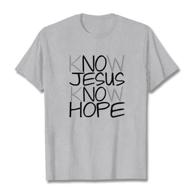 Christianartworkshop Conosci Gesù Conosci la speranza Dichiarazione di fede T-shirt unisex - Grigio - 2XL - image 17