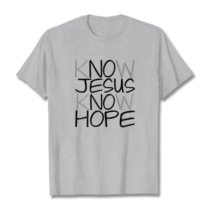 Christianartworkshop Conosci Gesù Conosci la speranza Dichiarazione di fede T-shirt unisex - Grigio - 2XL - image 17