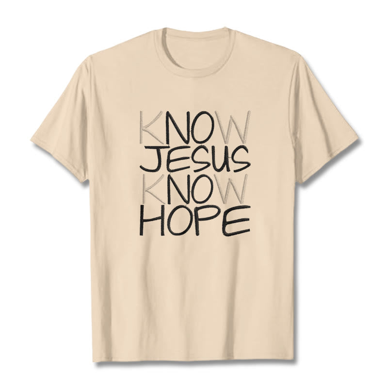 Christianartworkshop Conosci Gesù Conosci la speranza Dichiarazione di fede T-shirt unisex - Beige - 2XL - image 0