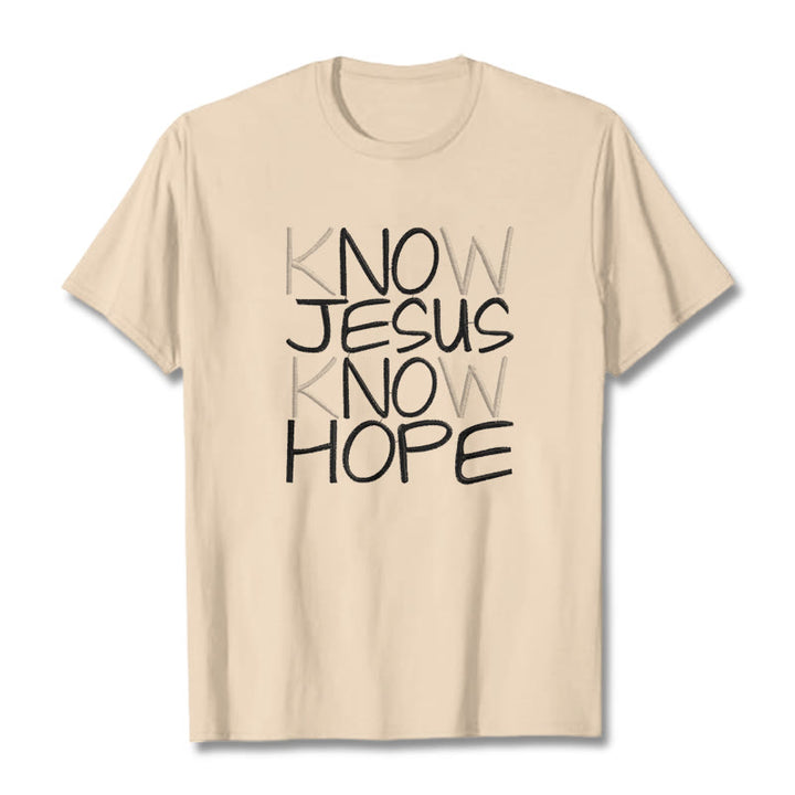 Christianartworkshop Conosci Gesù Conosci la speranza Dichiarazione di fede T-shirt unisex - Beige - 2XL - image 0