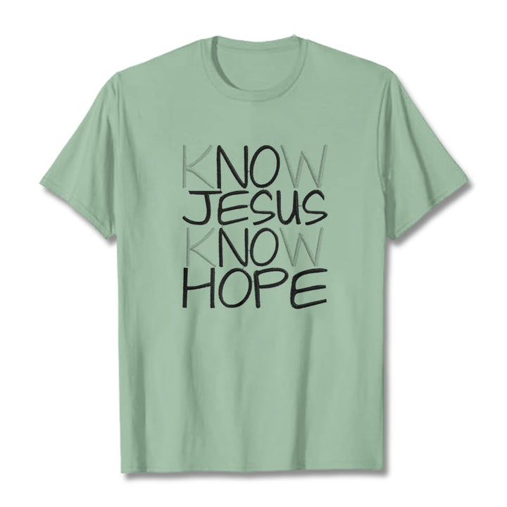 Christianartworkshop Conosci Gesù Conosci la speranza Dichiarazione di fede T-shirt unisex - Verde chiaro - 2XL - image 13