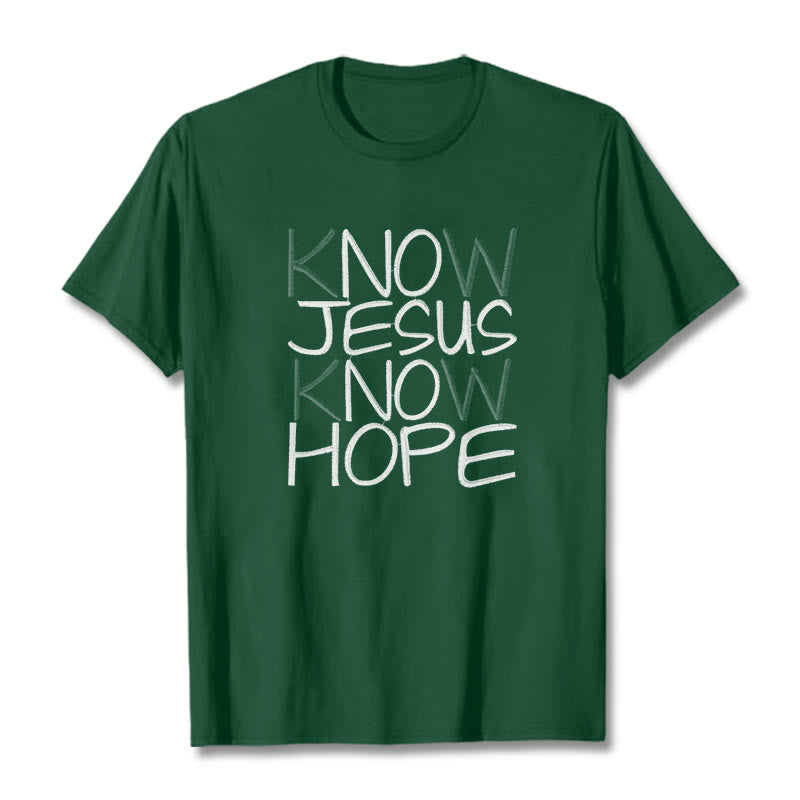 Christianartworkshop Conosci Gesù Conosci la speranza Dichiarazione di fede T-shirt unisex - Verde scuro - 2XL - image 9