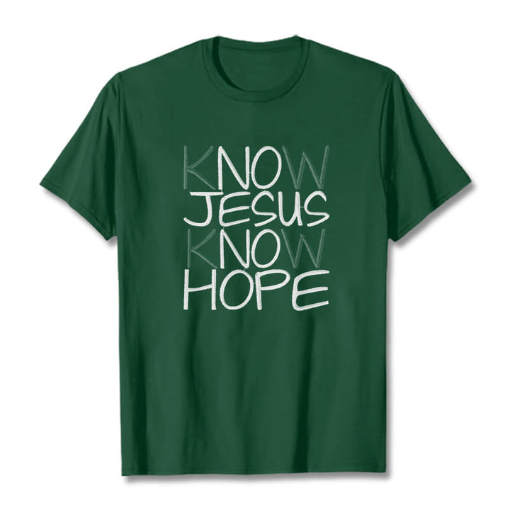 Christianartworkshop Conosci Gesù Conosci la speranza Dichiarazione di fede T-shirt unisex - Verde scuro - 2XL - image 9