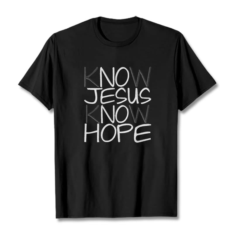 Christianartworkshop Conosci Gesù Conosci la speranza Dichiarazione di fede T-shirt unisex - Nero - 2XL - image 2