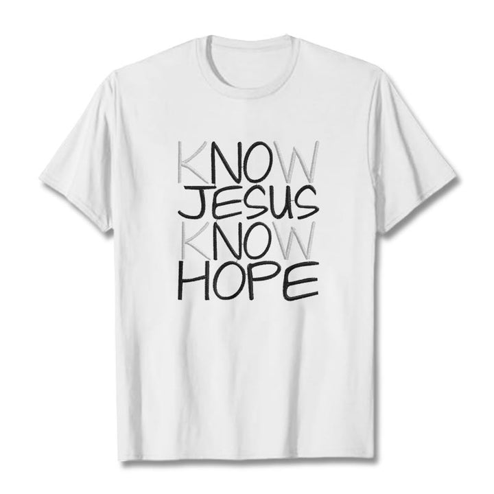 Christianartworkshop Conosci Gesù Conosci la speranza Dichiarazione di fede T-shirt unisex - Bianco - 2XL - image 6