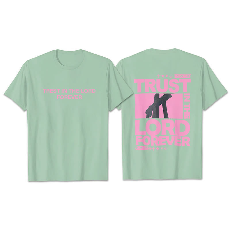 Christianartworkshop Confida nel Signore per sempre T-shirt - Verde chiaro - 2XL - image 18