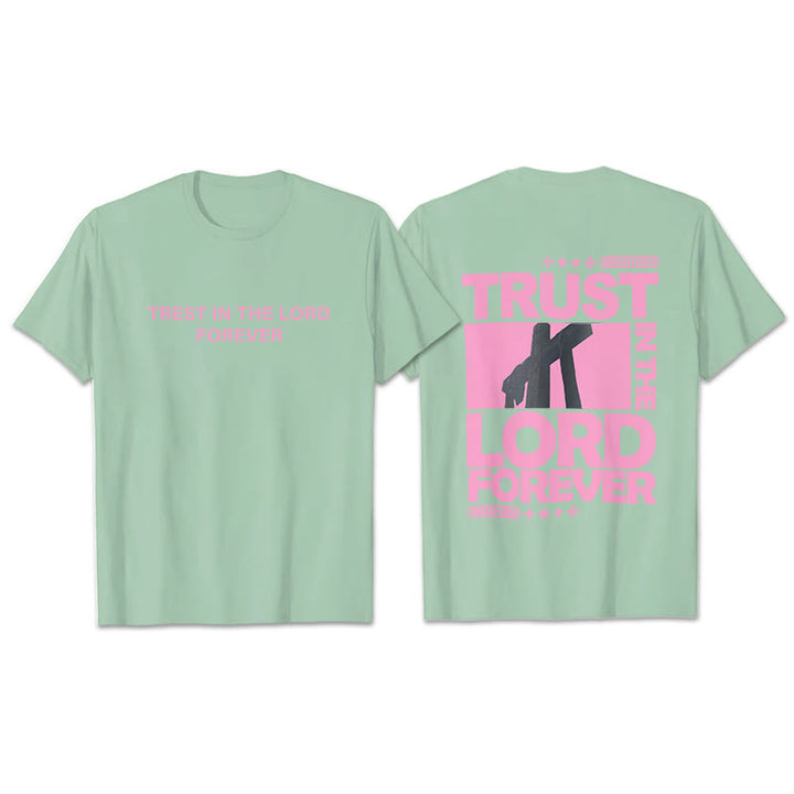 Christianartworkshop Confida nel Signore per sempre T-shirt - Verde chiaro - 2XL - image 18