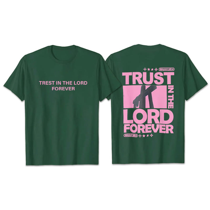Christianartworkshop Confida nel Signore per sempre T-shirt - Verde scuro - 2XL - image 21