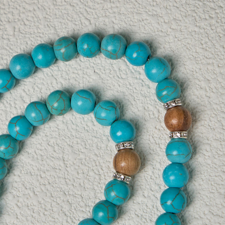 Christianartworkshop Modern Grace - Rosario con pietra preziosa turchese e ciondolo a croce con nappa - image 10