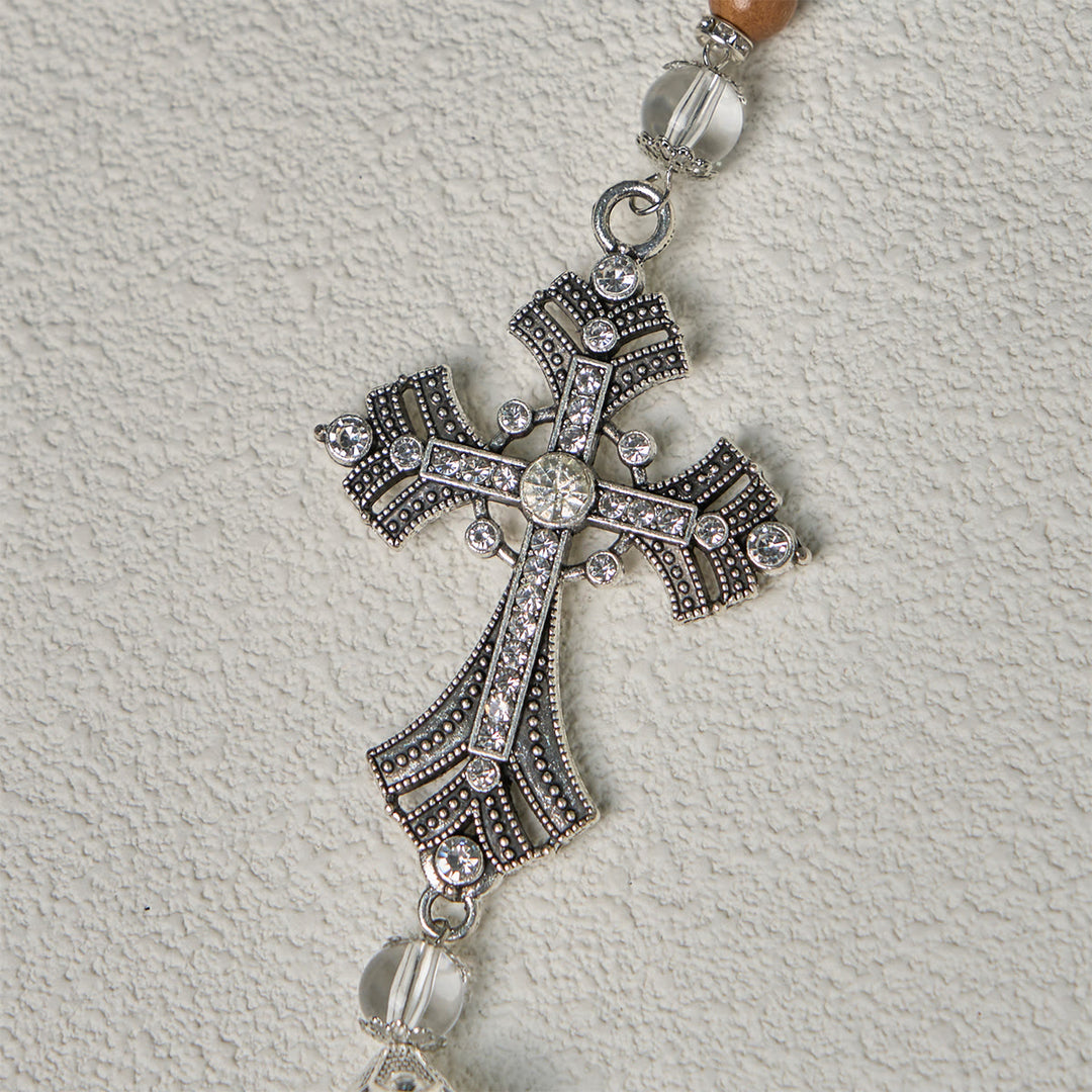 Christianartworkshop Modern Grace - Rosario con pietra preziosa turchese e ciondolo a croce con nappa - image 8