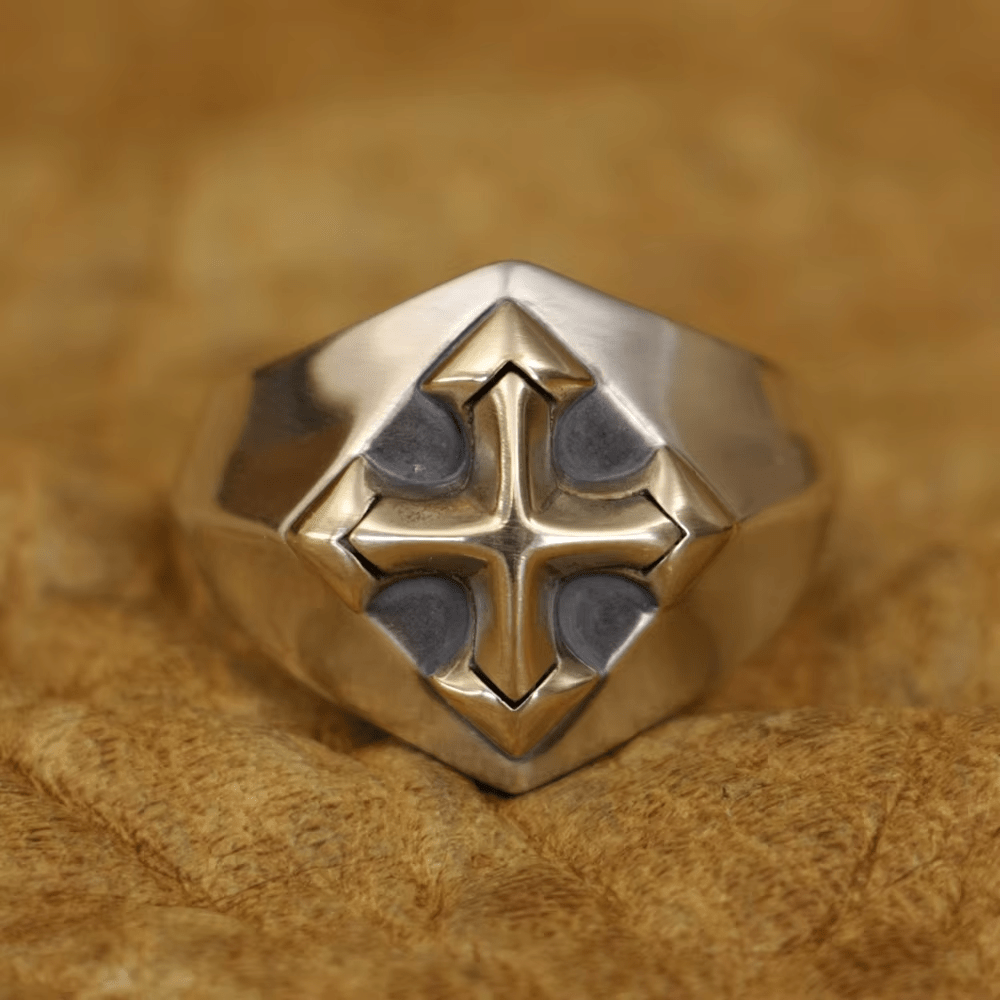 Anello con croce della fede in stile vintage Christianartworkshop in argento 925 per la devozione quotidiana - US16.5 - image 0